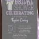 Bridal Shower Invitations Purple and Gray with Hydrangea Flowers Typography Vintage Style Printed or Digital File