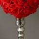 RED Bling foam flower ball WEDDING CENTERPIECE kissing ball pomander with Crystal Gems accent gem brooch