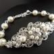 Pearl bracelet,wedding jewelry,Cuff bracelet,pearl Rhinestone bracelet,Swarovski pearls and Swarovski crystals,Pearl,Cuff,Pearl,Bride,AMELIA