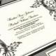 Scroll Wedding Invitation Set, Filigree Wedding Invitation Suite, Black and Ivory Wedding Invitations, Traditional Wedding Invitation Pocket