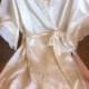 The Sofia Brides or bridesmaid dressing robes, satin with Belgium inspired lace trim, wedding robe, bridal lingerie