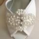 SALE Bridal shoe clips, wedding shoe clips, rhinestone and pearl bridal shoe clips