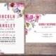 Watercolor Floral Wedding Invitation Suite, Summer Flowers, Modern, Invites, DiY Digital Printable Option