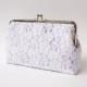 Lilac Wedding Party / Bridesmaid Chantilly Lace Clutch, choose your own initial option / Fall Bridesmaid Gift /  Ready to Ship