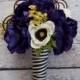 Wedding Bouquet - Purple and White Anemone Bouquet