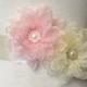 Wedding Dress Belt-Ivory Sash-Bridal Flower Sash-Flower Sash-Bride Sash-Bride Belt-Bridesmaid Sash-Luxurious Lotus Organza Flower Sash