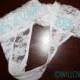 Monogram bridal thongs; personalized lace underwear; something blue; monogram wedding panties; wedding date on panties