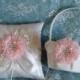 Ring Pillow Wedding, Ring Pillow and Flower Basket Set, Pink Wedding Accessories