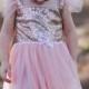 Pink Sequined Glitter Tulle Princess Girls Toddler Baby Dress, 1st Birthday Dress,  Flower Girl Dress, Tutu Dress, Holiday Dress