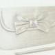 Monogrammed Silk Dupioni Bow Clutch/Wristlet - Wedding Clutch - Bridesmaid Clutch