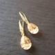 Silk Swarovski Crystal Earrings/Swarovski Earrings/Bridesmaid Jewelry/Wedding Jewelry/ Gold Crystal Drop Earrings/ Bridal Earrings