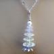 Sterling silver and Swarovski Crystal christmas tree, Christmas holiday necklace, Christmas gift