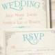 ELEGANT SCROLL Vintage Rustic Wedding Invitation/Response Card - 100 Professionally Printed Invitations & Response Cards