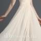Cream Shoulder Straps Plunging V Neck A-line Chiffon Bridesmaid Dress
