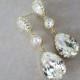 Paulette - Champagne Gold Teardrop Crystal Earrings, Bridesmaid Earrings, Bridal Jewelry, Wedding Jewelry, Swarovski Crystal Drops