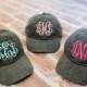 Monogrammed Hat Pigment Dyed Cap with Cool Mesh Lining and Adjustable Leather Strap Bridal party or bridesmaid gift