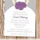 Gray and Dark Purple Bridal Wedding Shower invitation - colors and wording can be changed
