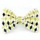 Gold Argyle Pet Bow Tie - Detachable Dog or Cat Yellow White Gold and Black Bow tie