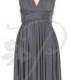 Bridesmaid Dress Infinity Dress Charcoal Grey Knee Length Wrap Convertible Dress Wedding Dress