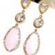 Blush Pink Earrings ,Pink Opal Gold Wedding Earrings, Bridemaid Gift, Pink Post Earrings, Pink Dngle, Drop,post earrings