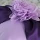 Lavender and Purple Ring Bearer Pillow  Lavender Organza Layered Flower with Purple Polka Dots