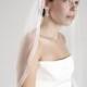Cocoon- one layer wedding bridal veil with a lace edge, ivory or white