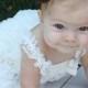 Ivory  Lace Petti Dress with Headband....Photo Prop,  Baptism, Flower Girl, Wedding, Party Dress  (Infant, Toddler, Child)