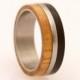 SUMMER SALE 5 % OFF titanium wood wedding band ring with ebony and olive wood