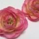 Silk Flowers - Two Ranunculus Flowers in LAVENDER PINK - 3.5 Inches - Artificial Flowers