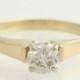 Diamond Solitaire Engagement Ring - 14k Yellow White Gold Round Cathedral .66ct F3835