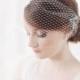 Bridal birdcage bandeau blusher veil - French net - Style 1974