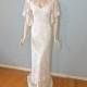 ROMANTIC Lace Wedding Dress BOHEMIAN wedding Dress, Flutter Sleeve,  Cream Hippie Wedding Dress Sz Medium