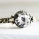 Art Deco Rose Cut Diamond 18K Gold Engagement Ring -Victorian style- ca 0.3ct