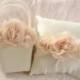 Flower Girl Basket and Pillow  Blush Rose Blossom Ivory Ring Bearer Pillow, Flower Girl Basket Wedding Pillow