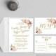 Bhoemian wedding invitation printable, Printable wedding invitation coral and peach, Boho wedding invitation, The Mia Collection