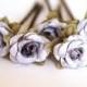 Fairy Rose, Bridal Hair Accessories, Bohemian Wedding Hair Flower, Pale Purple Hair Flower, Brass Bobby Pins - Set of 5