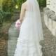 Wedding veil, bridal veil, one tier cut edge veil in fingertip length, soft bridal tulle