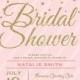 Blush Pink & Gold Glitter Bridal Shower Invitation Confetti Stripes Wedding Shower Printable Bridal Brunch Invite
