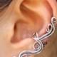 Silver Ear Cuff - Swirl Ear Cuff - Swirl Earrings - French Twist Ear Cuff - Wave Ear Cuff - Non-Pierced Earring - Wedding Jewelry