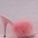 VIP 5 inch Handmade Baby Pink Marabou Boa Slippers High Heel Sandals Woman Shoes (Other Platform Heights Available!)