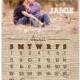Calendar Save the Date, Rustic Burlap with Photo