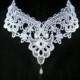 White Lace Choker Necklace - Romantic Victorian Collar - Elegant, Feminine, Bridal, Floral, Lingerie, Handmade