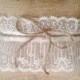 8" x 8" Natural Burlap Ring Bearer Pillow w/ Lace & Jute Twine- Rustic/Country/Shabby Chic/Folk/Wedding
