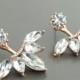 Ear Jackets - Jacket Earrings - Rose Gold Earrings - Crystal Ear Jackets - Stud Earrings - Bridal Earrings