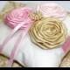 RING PILLOW, Ring Bearer Pillow, Ivory Ring Pillow, Light Blush Pink and Gold Wedding, Flower Girl Basket, Custom colors available