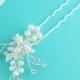 Swarovski crystal pearl wedding hair pin, bridal hair accessories, pearl rhinestone hairpin, bridal hair pearl, bridal hairpins,hairpins