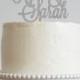 Personalized glitter wedding cake topper