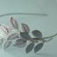 Leaf headband bridal silver leaves head piece neoclassical branch Grecian goddess nature wedding hair