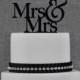 Mrs and Mrs Same Sex Wedding Cake Topper, Traditional and Elegant Wedding Cake Topper in your Choice of Color, Modern Wedding Topper- (S003)