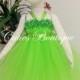 Green Flower Girl Dress Wedding Dress Birthday Holiday Picture Prop 3, 6, 9, 12, 18, 24 Month, 2T, 3T,4T 5T 6T Coral Flower Girl Tutu Dress